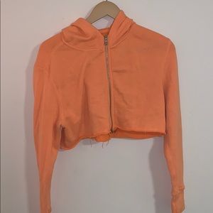 Urban Outfitter bright orange super cropped hoodie